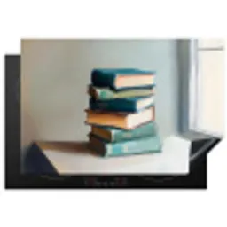 Stapel - Boeken - Groen - Daglicht Inductie beschermer vinyl 3mm klein -3d