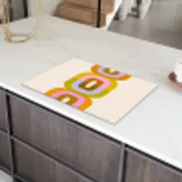 Stapel - Vormen - Geblokt - Oranje Inductie beschermer vinyl 3mm klein -sfeer8