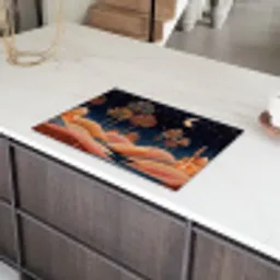 Sterrenhemel - Palmen - Rivier Inductie beschermer vinyl 3mm klein -sfeer8