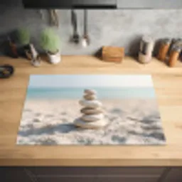 Stenen - Stapel - Zand - Zee Inductie beschermer vinyl 3mm klein -sfeer5