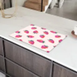Aardbeien - Rood - Roze - Patroon Inductie beschermer vinyl 3mm klein 276 -sfeer8