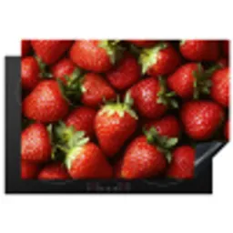 Aardbei - Fruit - Rood Inductie beschermer vinyl 3mm klein -3d