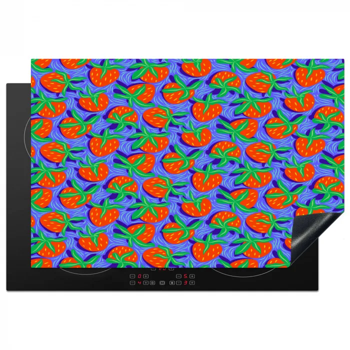 Aardbei - Rood - Zaadjes Inductie beschermer vinyl 3mm klein 276 -3d