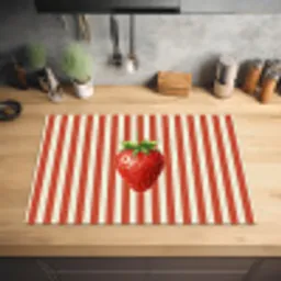 Aardbei - Strepen - Rood Inductie beschermer vinyl 3mm klein -sfeer5