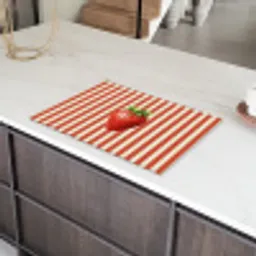 Aardbei - Strepen - Rood Inductie beschermer vinyl 3mm klein -sfeer8