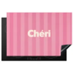 Gestreept - Roze - Chéri Inductie beschermer vinyl 3mm klein -3d
