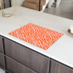 Strepen - Dynamisch - Oranje Inductie beschermer vinyl 3mm klein 276 -sfeer8