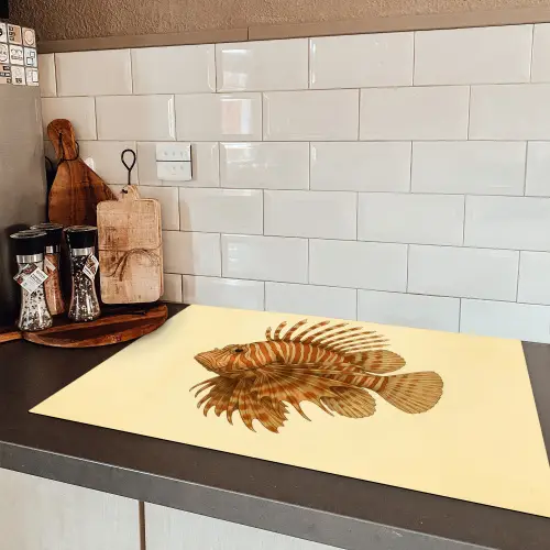 Strepen - Vis - Rond - Stekels Inductie beschermer vinyl 3mm klein -sfeer3