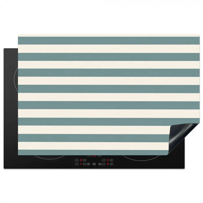 Strepen - Modern - Blauw Inductie beschermer vinyl 3mm klein 276 -3d