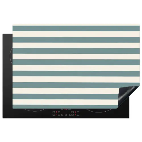 Strepen - Modern - Blauw Inductie beschermer vinyl 3mm klein 276 -3d