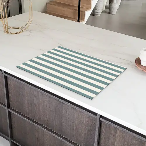 Strepen - Modern - Blauw Inductie beschermer vinyl 3mm klein 276 -sfeer8