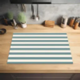 Strepen - Modern - Blauw Inductie beschermer vinyl 3mm klein 276 -sfeer5