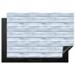 Chic -  Strepen - Blauw - Wit Inductie beschermer vinyl 3mm klein 276 -3d