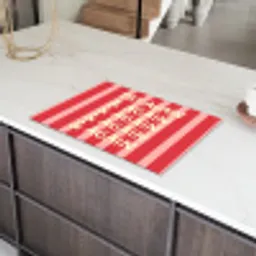 Strepen - Rood - Try again Inductie beschermer vinyl 3mm klein -sfeer8