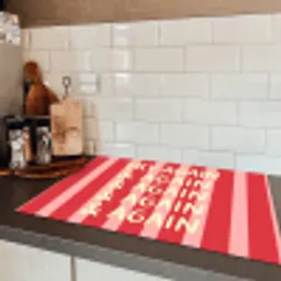 Strepen - Rood - Try again Inductie beschermer vinyl 3mm klein -sfeer3
