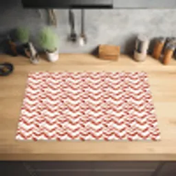 Chic - Strepen - Rood - Wit Inductie beschermer vinyl 3mm klein 276 -sfeer5