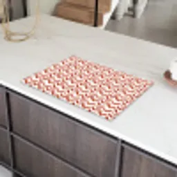 Chic - Strepen - Rood - Wit Inductie beschermer vinyl 3mm klein 276 -sfeer8