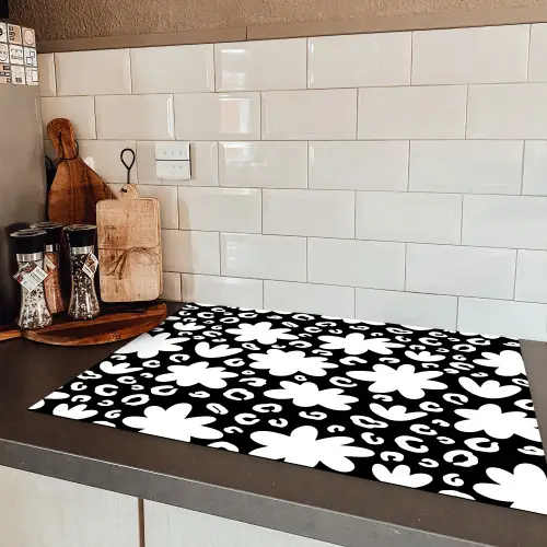 Gestileerd - Bloemen - Abstract Inductie beschermer vinyl 3mm klein 276 -sfeer3