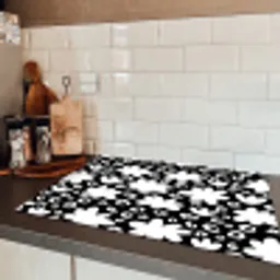 Gestileerd - Bloemen - Abstract Inductie beschermer vinyl 3mm klein 276 -sfeer3