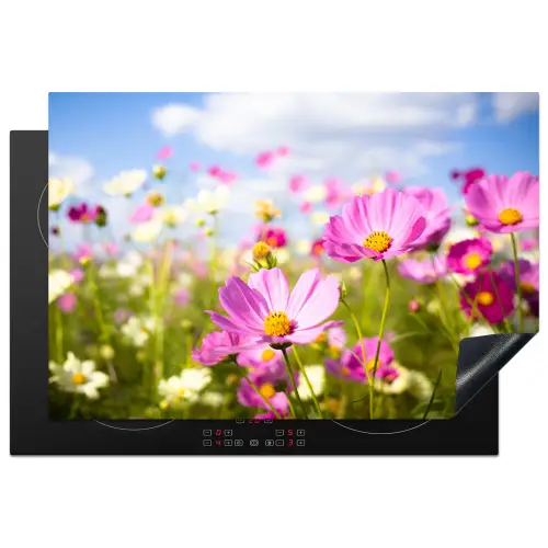 Zomerse Cosmea Inductie beschermer vinyl 3mm klein -3d
