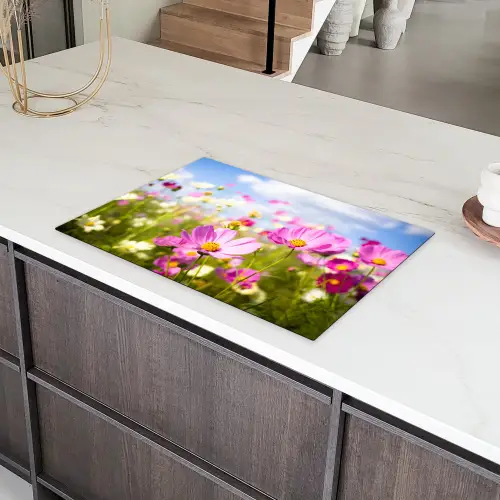Zomerse Cosmea Inductie beschermer vinyl 3mm klein -sfeer8