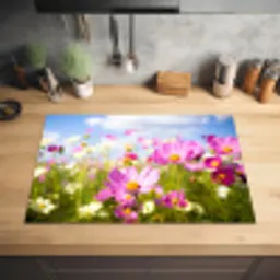 Zomerse Cosmea Inductie beschermer vinyl 3mm klein -sfeer5