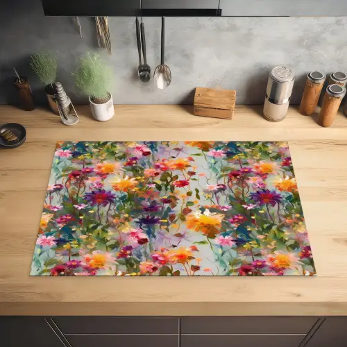 Zomers - Kleurrijk - Patroon - Bloemen Inductie beschermer vinyl 3mm klein 276 -sfeer5