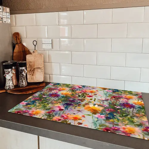 Zomers - Kleurrijk - Patroon - Bloemen Inductie beschermer vinyl 3mm klein 276 -sfeer3