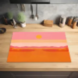 Zon - Abstract - Landschap - Oranje Inductie beschermer vinyl 3mm klein -sfeer5