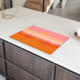 Zon - Abstract - Landschap - Oranje Inductie beschermer vinyl 3mm klein -sfeer8