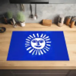 Zon - Gezicht - Penseelstructuur - Blauw Inductie beschermer vinyl 3mm klein -sfeer5