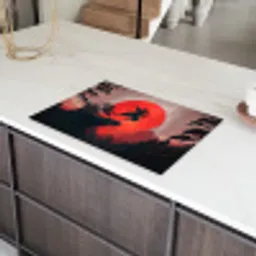 Zon - Krijger - Bomen - Bergen Inductie beschermer vinyl 3mm klein -sfeer8