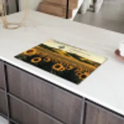 Zonnebloem - Veld - Windmolen Inductie beschermer vinyl 3mm klein -sfeer8