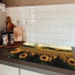 Zonnebloem - Veld - Windmolen Inductie beschermer vinyl 3mm klein -sfeer3