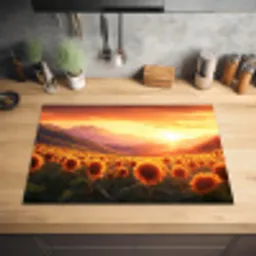 Zonnebloemen - Zonsondergang - Landschap Inductie beschermer vinyl 3mm klein -sfeer5