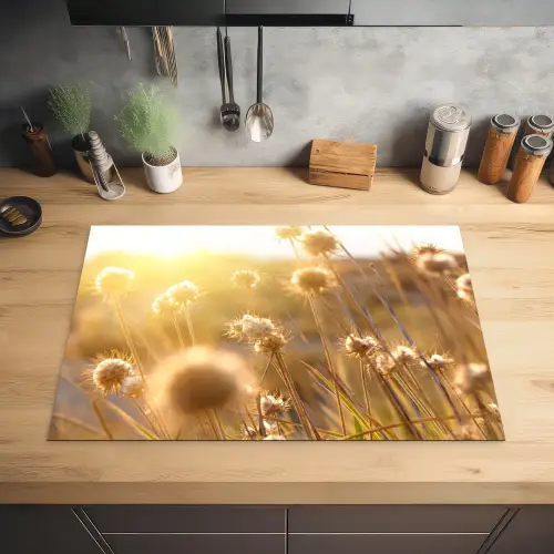 Zonovergoten Veldbloemen Inductie beschermer vinyl 3mm klein -sfeer5