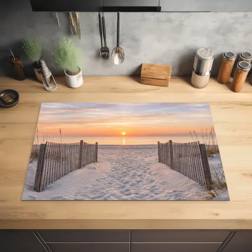Zonsondergang - Strand - Zand Inductie beschermer vinyl 3mm klein -sfeer5