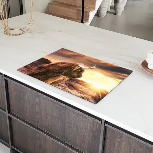 Zonsondergang over de Hooglanden Inductie beschermer vinyl 3mm klein -sfeer8