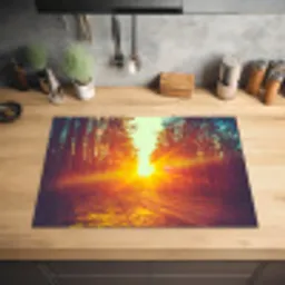 Zonsondergang - Bomen - Bos - Natuur Inductie beschermer vinyl 3mm middel -sfeer5
