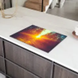 Zonsondergang - Bomen - Bos - Natuur Inductie beschermer vinyl 3mm middel -sfeer8