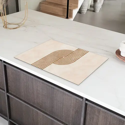 Symmetrische bocht - Koperkleurig Inductie beschermer vinyl 3mm klein -sfeer8