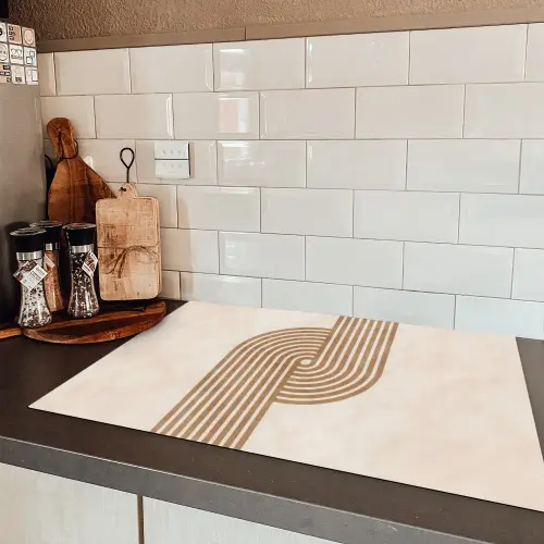Symmetrische bocht - Koperkleurig Inductie beschermer vinyl 3mm klein -sfeer3