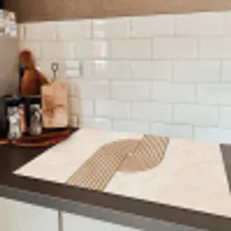 Symmetrische bocht - Koperkleurig Inductie beschermer vinyl 3mm klein -sfeer3