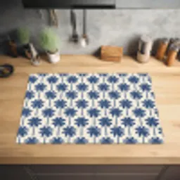Symmetrisch - Palm - Blauw Inductie beschermer vinyl 3mm klein 276 -sfeer5