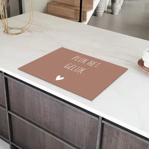 Pluk het geluk - Spreuken - Quotes Inductie beschermer vinyl 3mm middel -sfeer8
