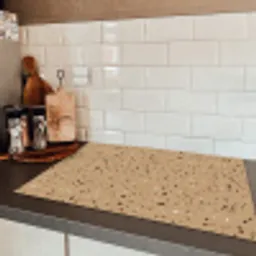 Terrazzo - Patroon - Beige Inductie beschermer vinyl 3mm klein 276 -sfeer3