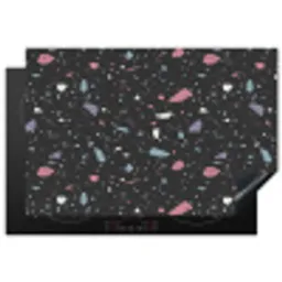 Terrazzo - Patroon - Zwart - Zacht Inductie beschermer vinyl 3mm klein 276 -3d