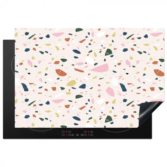 Terrazzo - Patroon - Kleurrijk Inductie beschermer vinyl 3mm klein 276 -3d