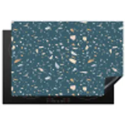 Terrazzo -  Patroon - Kleurrijk - Diep blauw Inductie beschermer vinyl 3mm klein 276 -3d