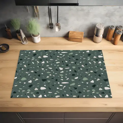 Terrazzo - Patroon - Kleurrijk - Groen Inductie beschermer vinyl 3mm klein 276 -sfeer5